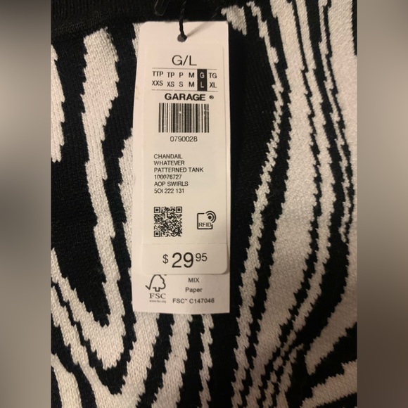 garage black and white halter cropped tank - Picture 3 of 3